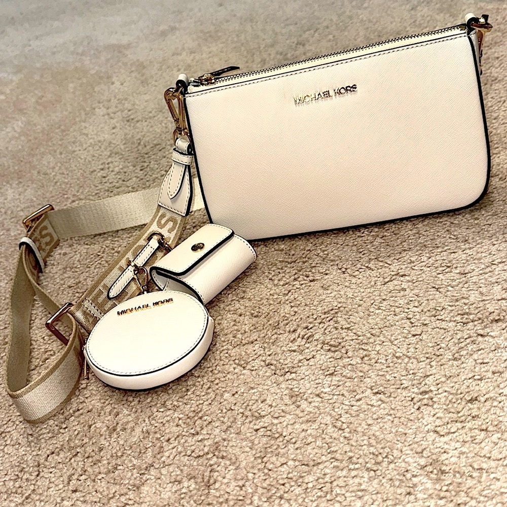 Michael Kors Jet Set Travel Small Crossbody Bag - Light Cream